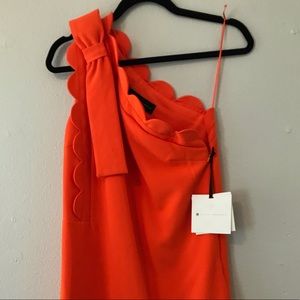 Victoria Beckham - orange XS one shoulder dress